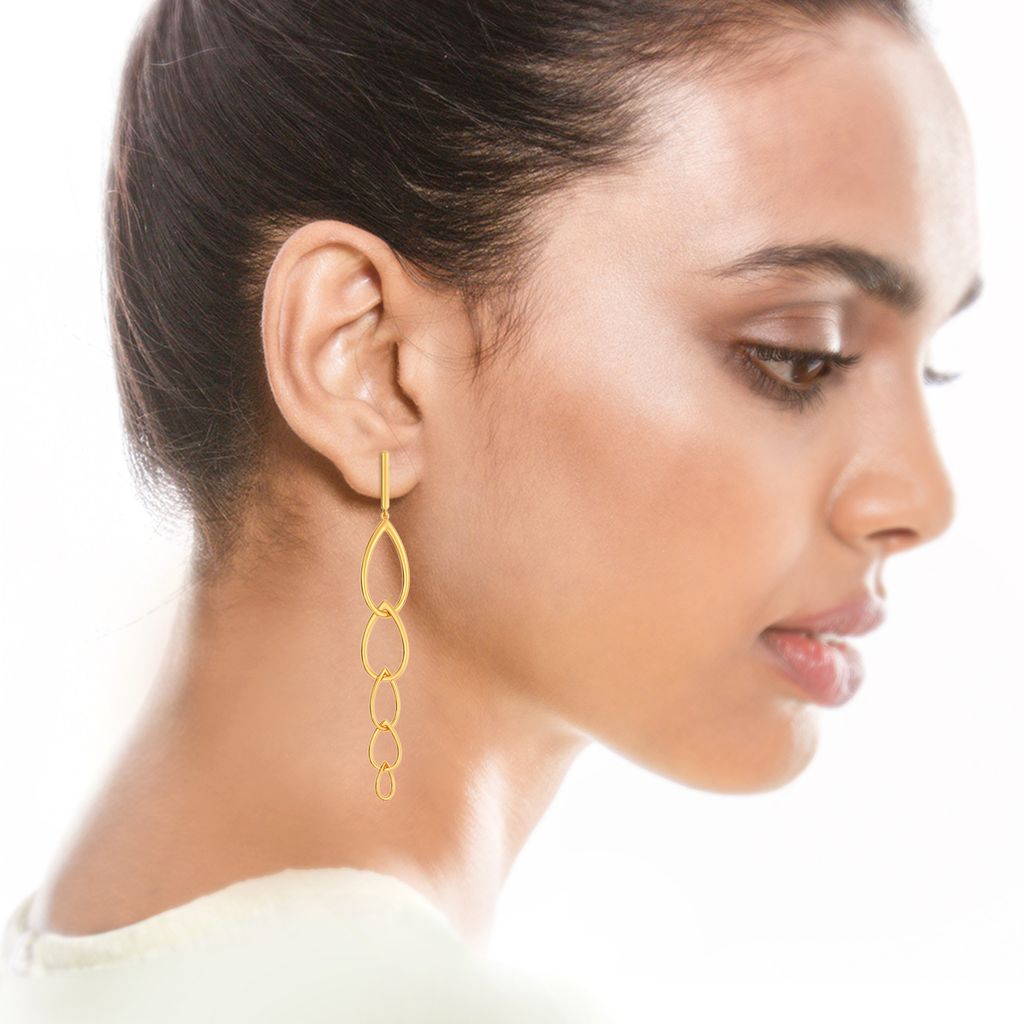 Blink A Link Gold Earrings