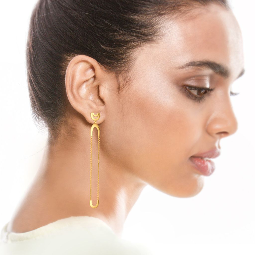 Fluid Fall Gold Earrings