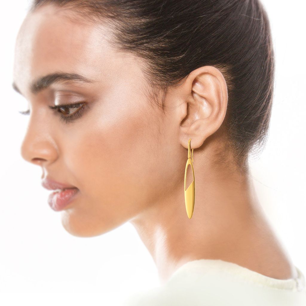 Edgy Ovals Gold Earrings