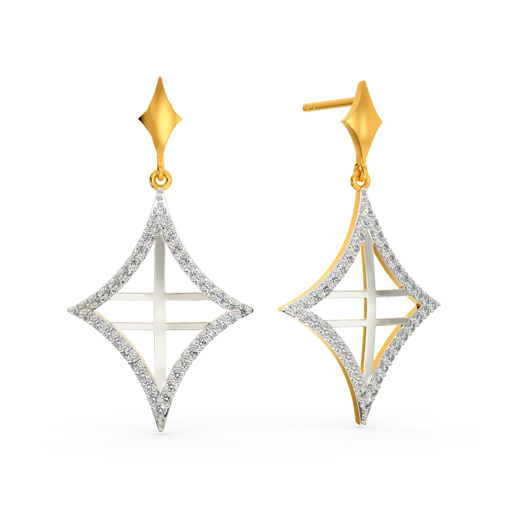 Cuts In Stars Diamond Earrings