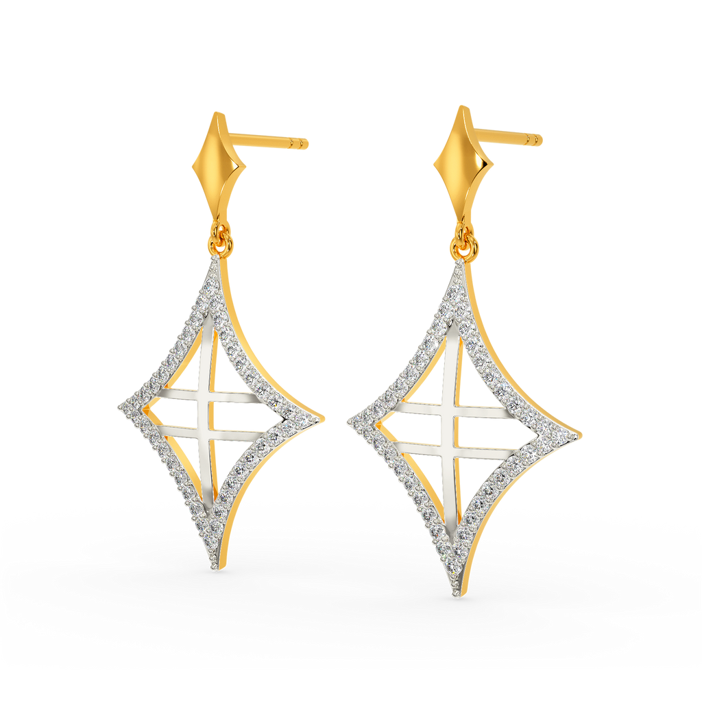 Cuts In Stars Diamond Earrings