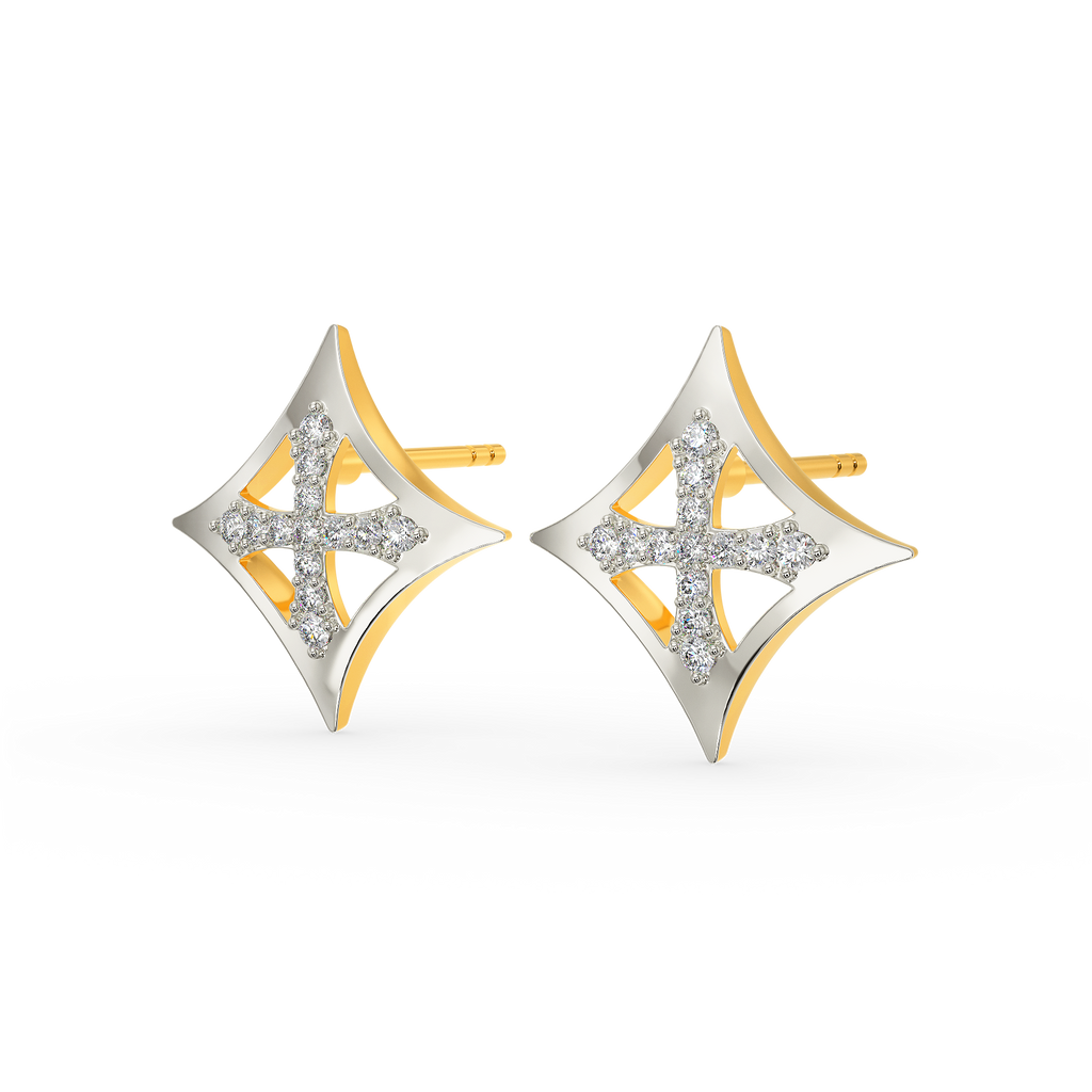 Cuts In Stars Diamond Earrings