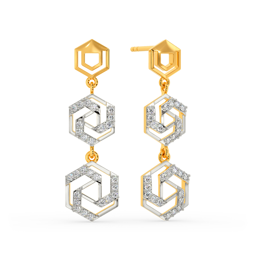 Hexa Cuts Diamond Earrings