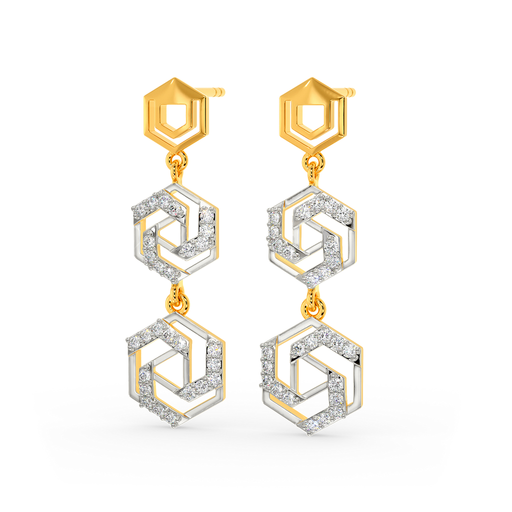 Hexa Cuts Diamond Earrings