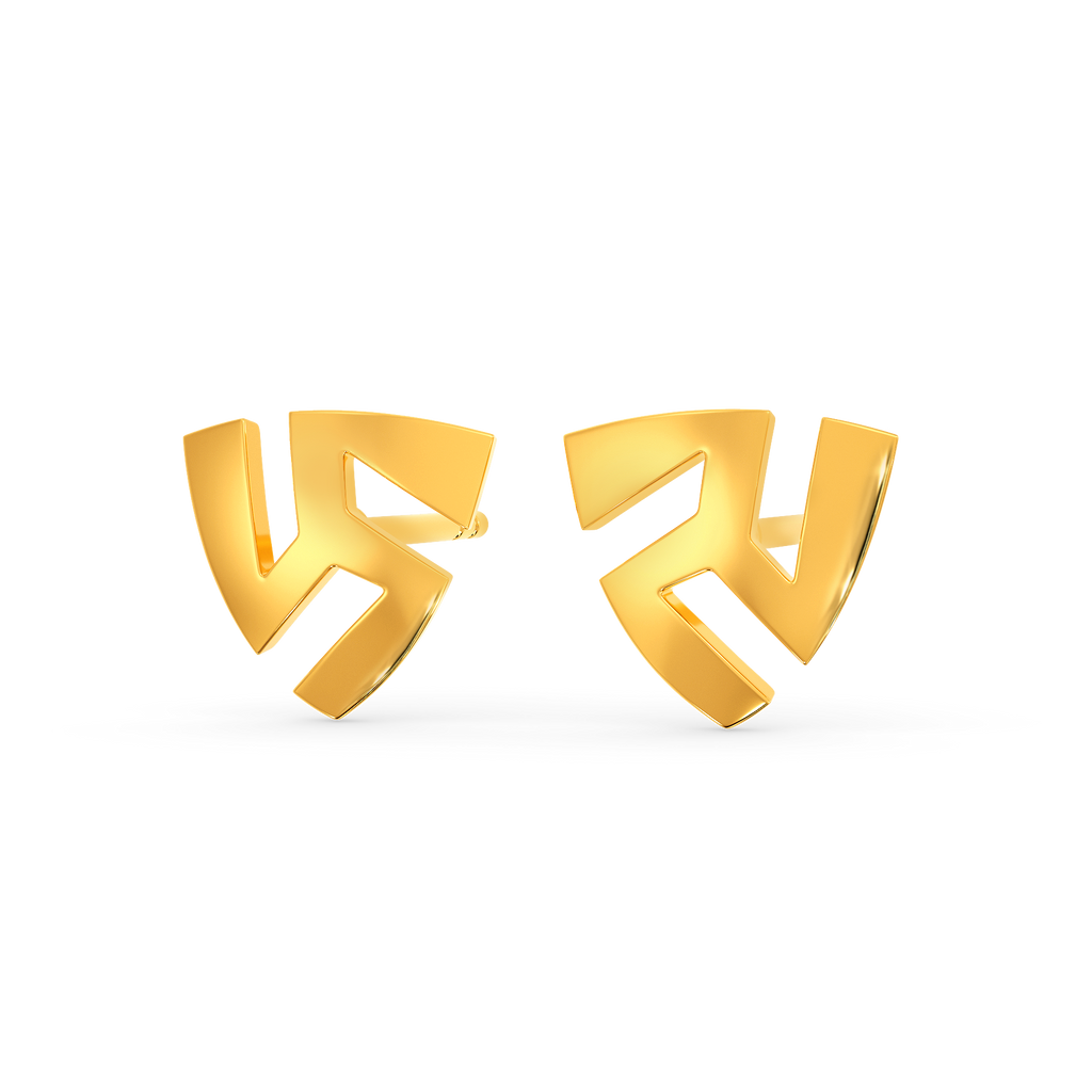 Pretty Cuts Gold Earrings