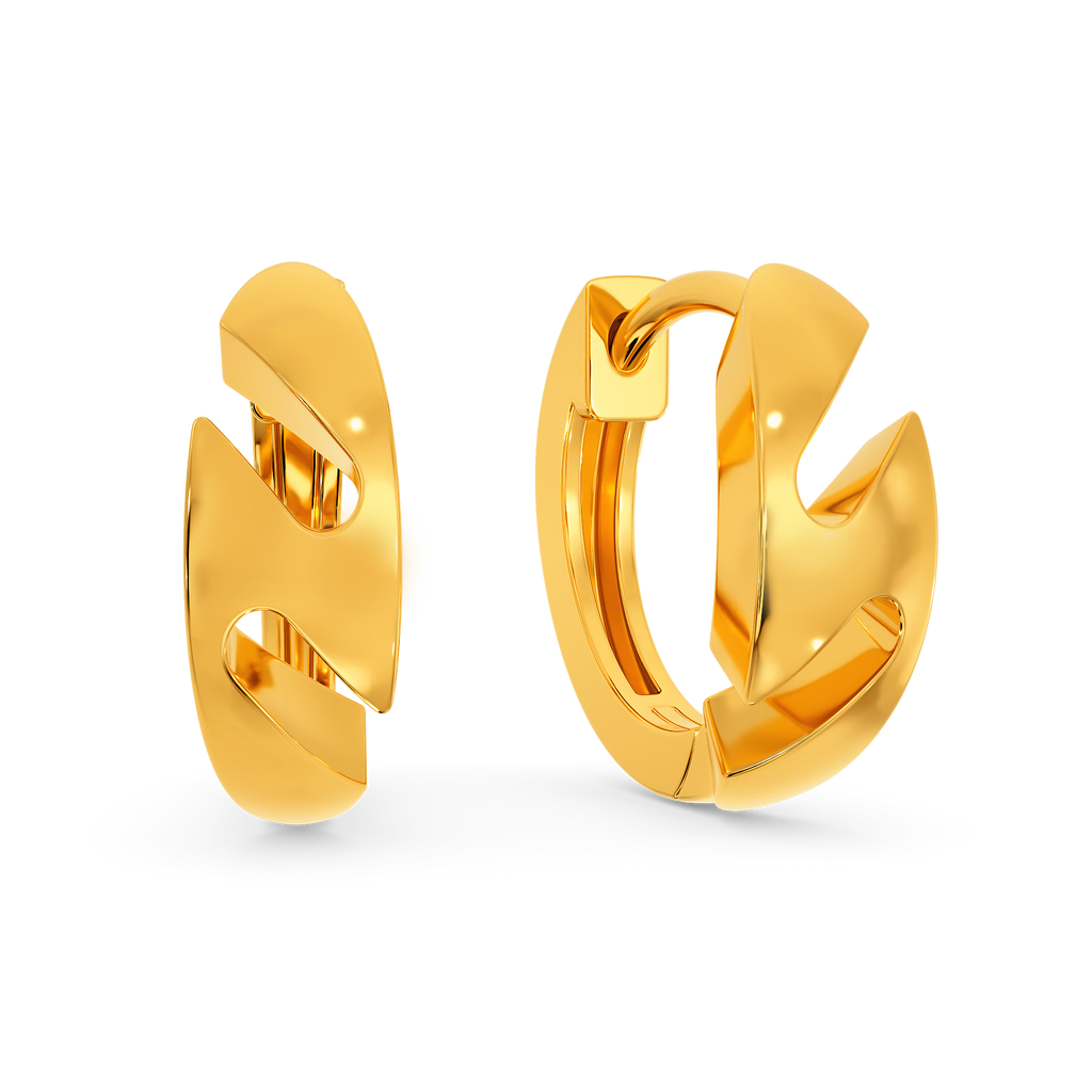 Slit Queued Gold Earrings
