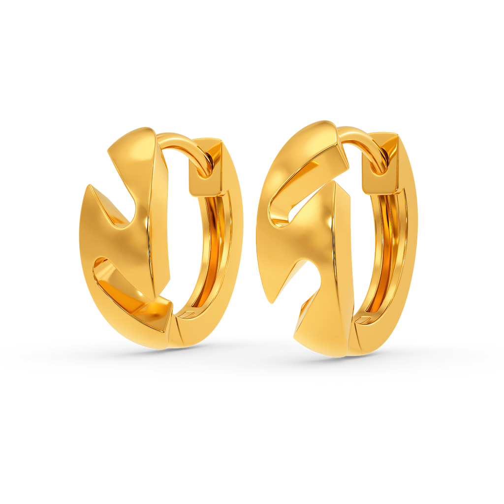 Slit Queued Gold Earrings