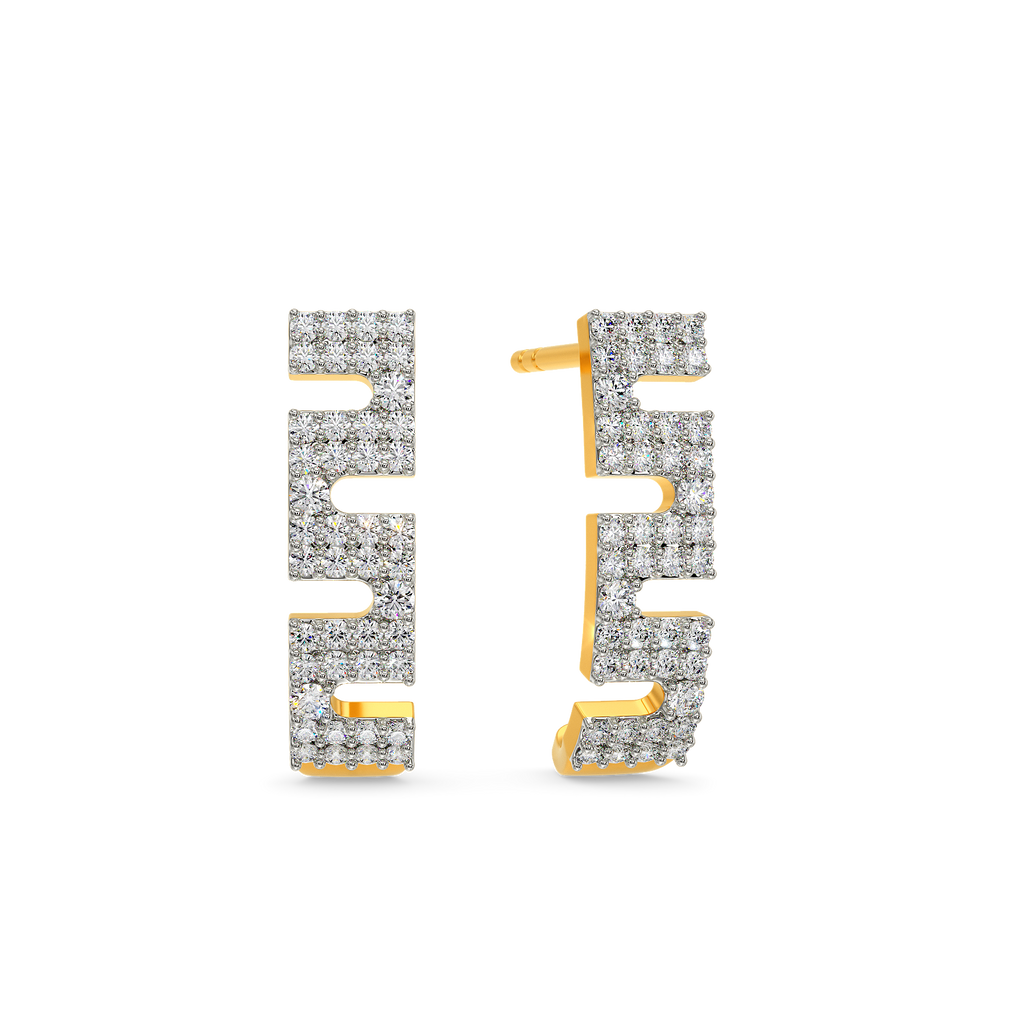 Cut Shot Diamond Earrings