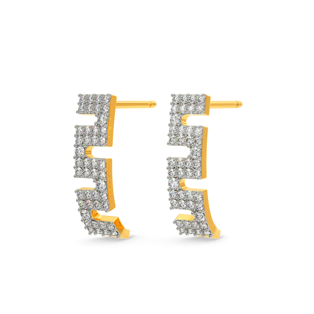 Cut Shot Diamond Earrings