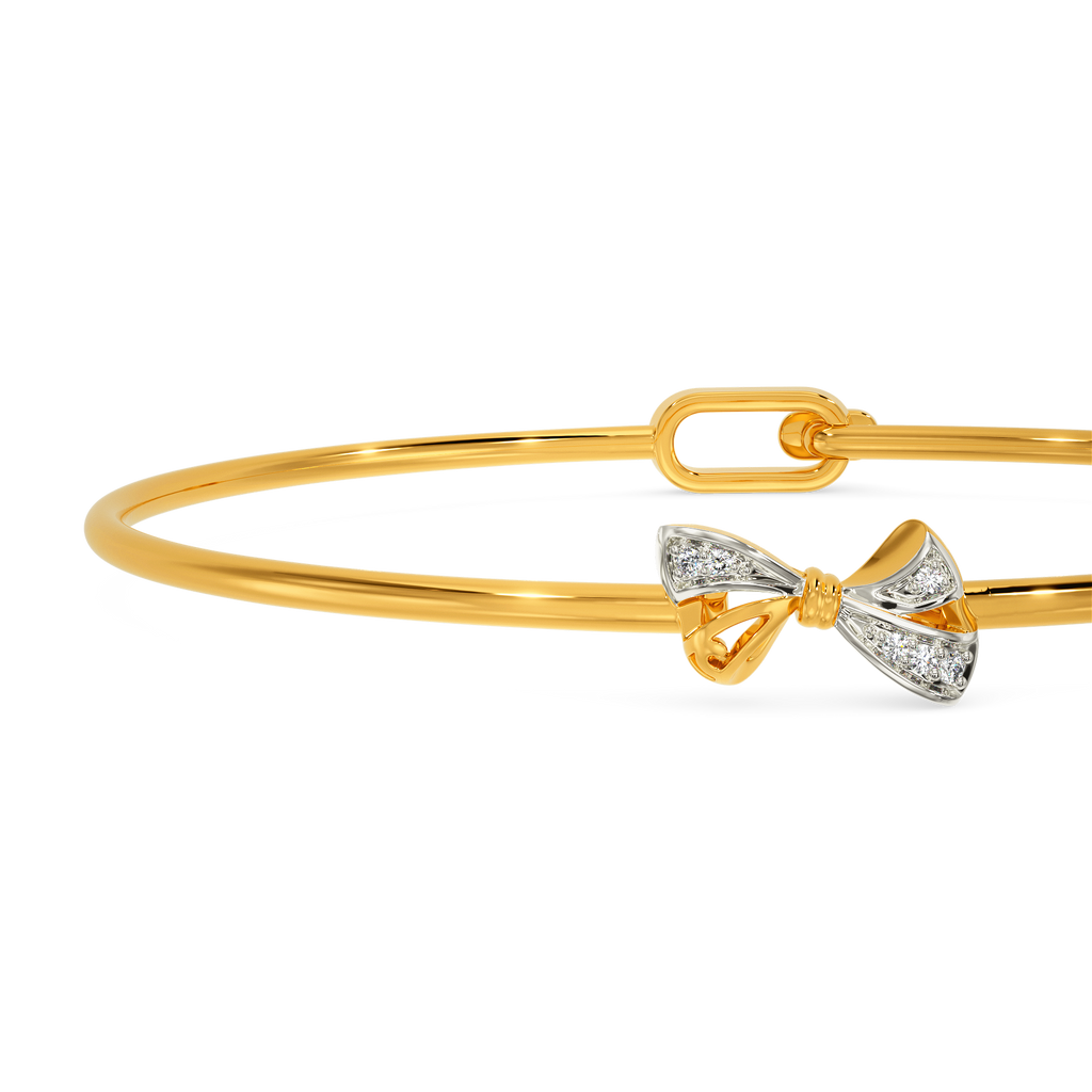 Bow Charm Diamond Bangles