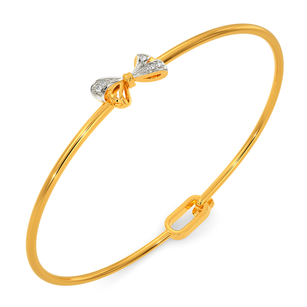 Bow Charm Diamond Bangles