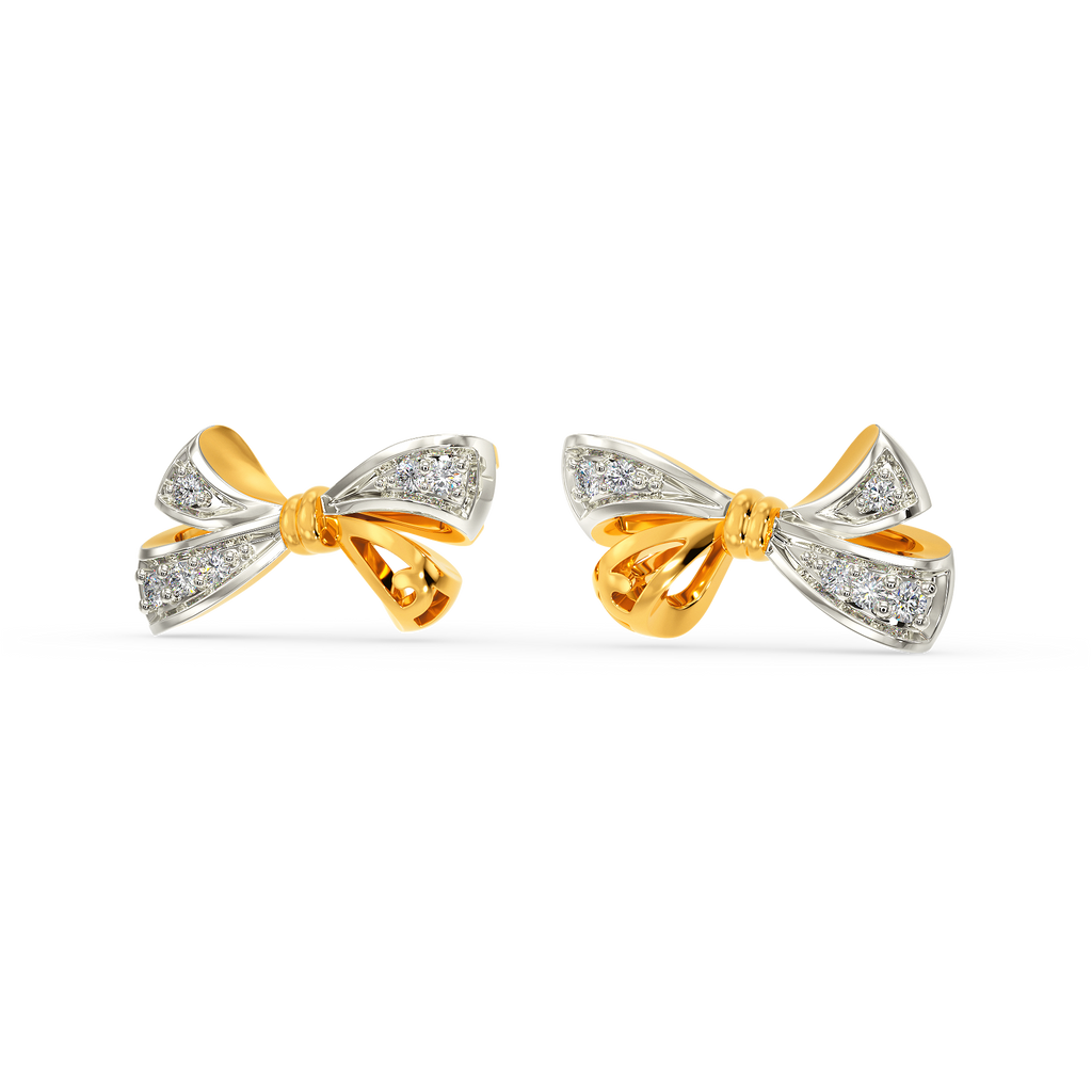 Bow Charm Diamond Earrings