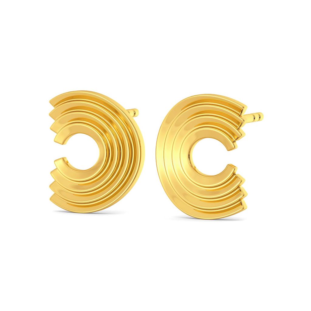 Crimp & Crease Gold Earrings