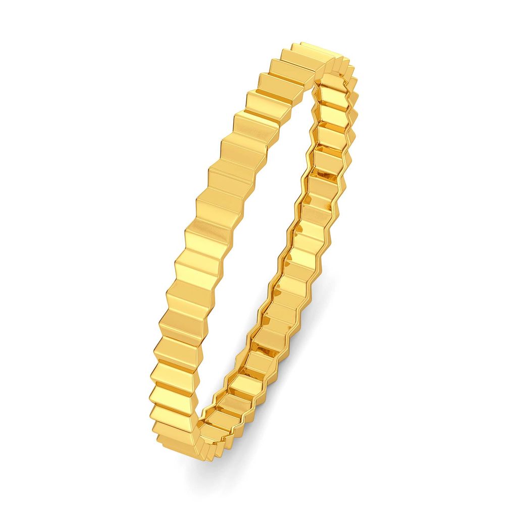 Crease Folds Gold Bangles