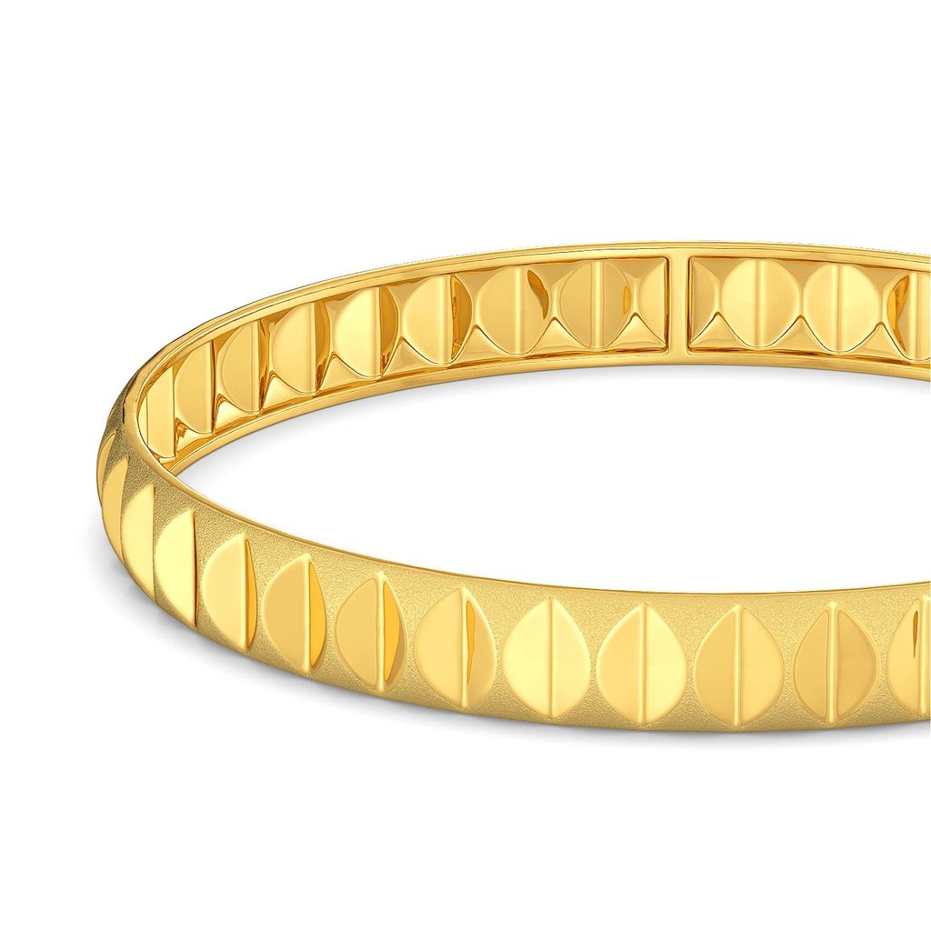 The Leaf Crease Gold Bangles