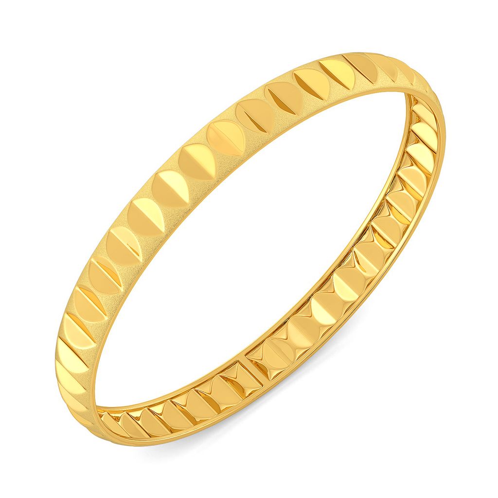 The Leaf Crease Gold Bangles