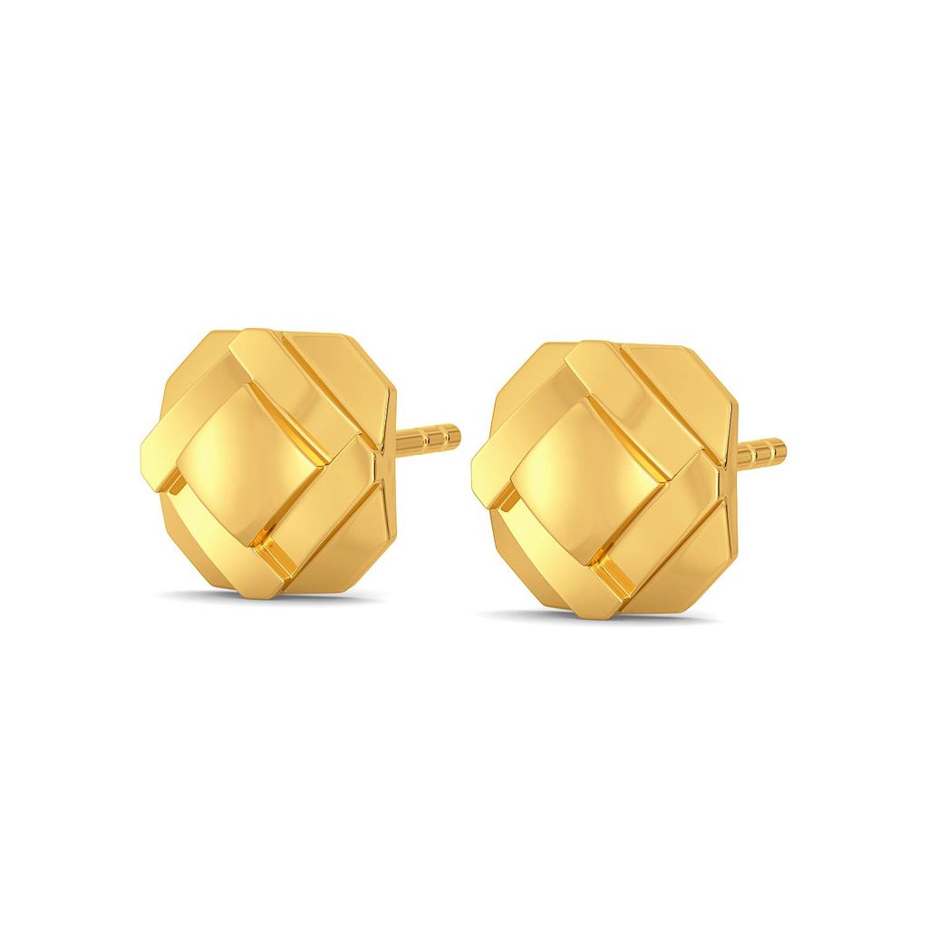 A Pleat Treat Gold Earrings