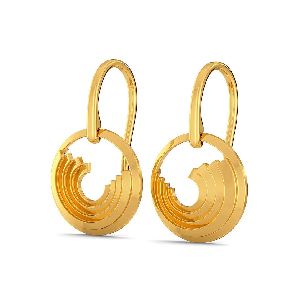 Triple Ripple Gold Earrings