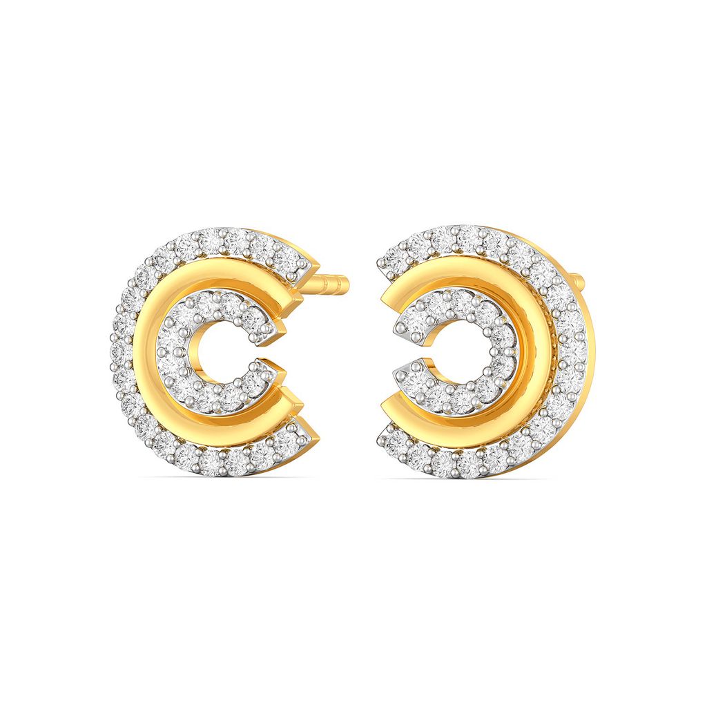 C Crease Diamond Earrings