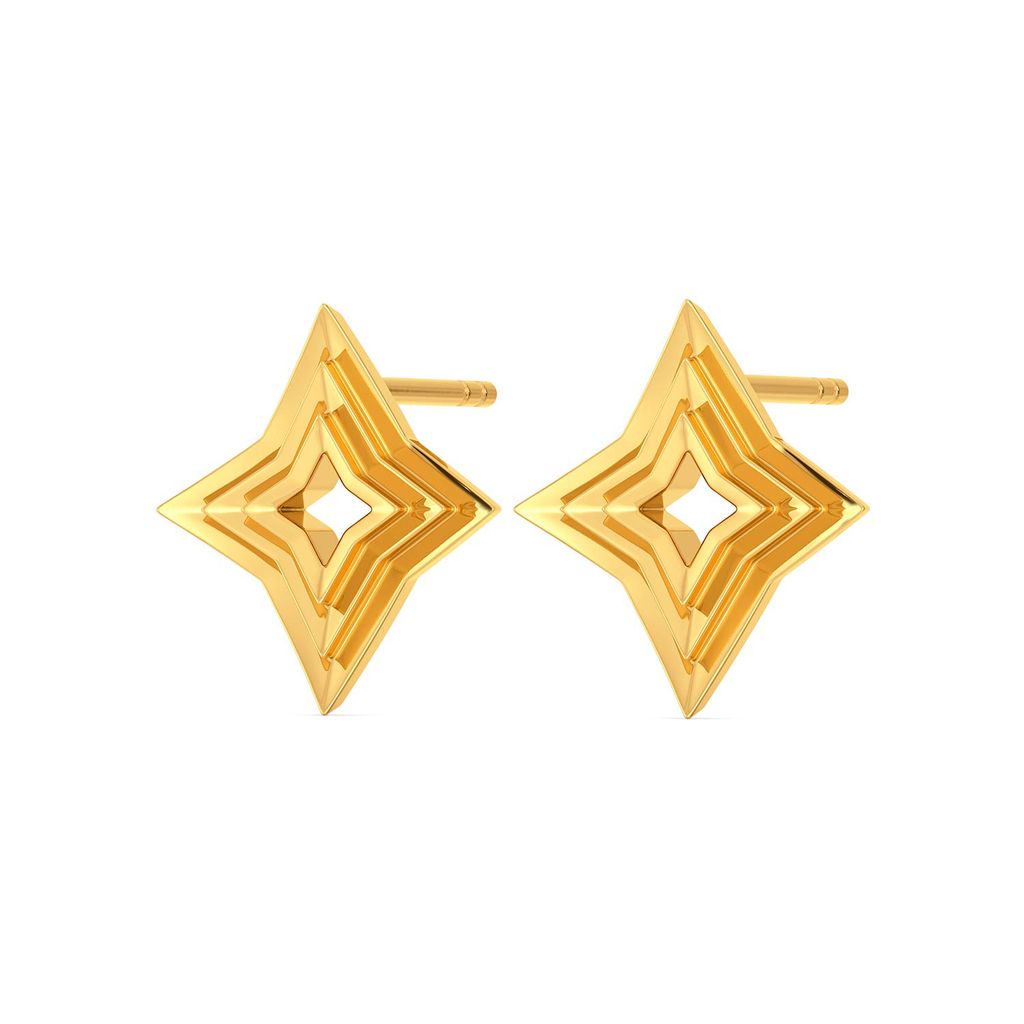 Ridges N Rims Gold Earrings