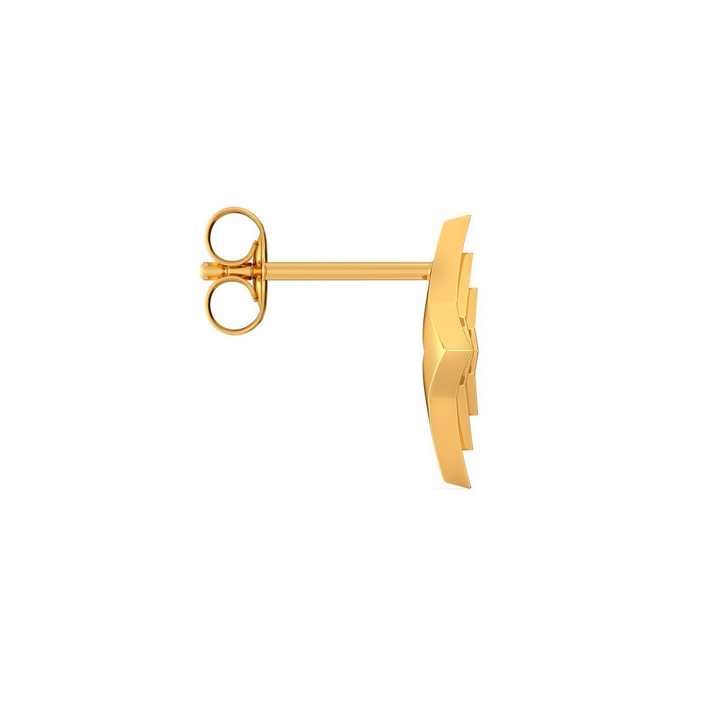 Ridges N Rims Gold Earrings