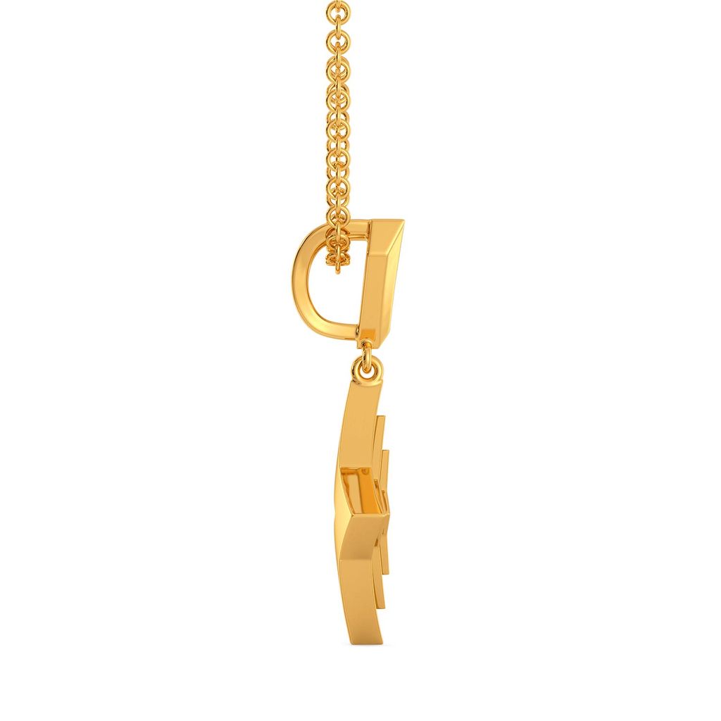 Tiered Pleats Gold Pendants