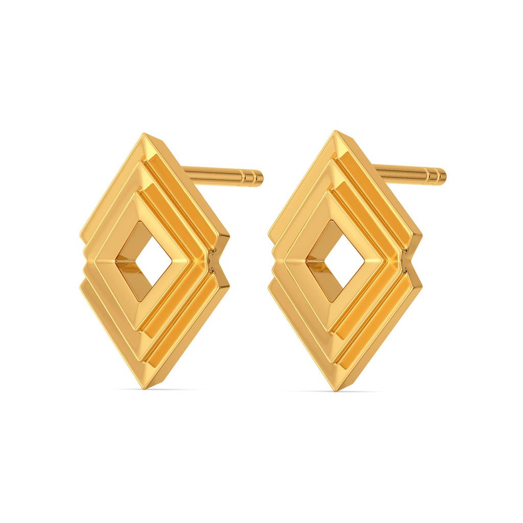Rhombus Rucks Gold Earrings