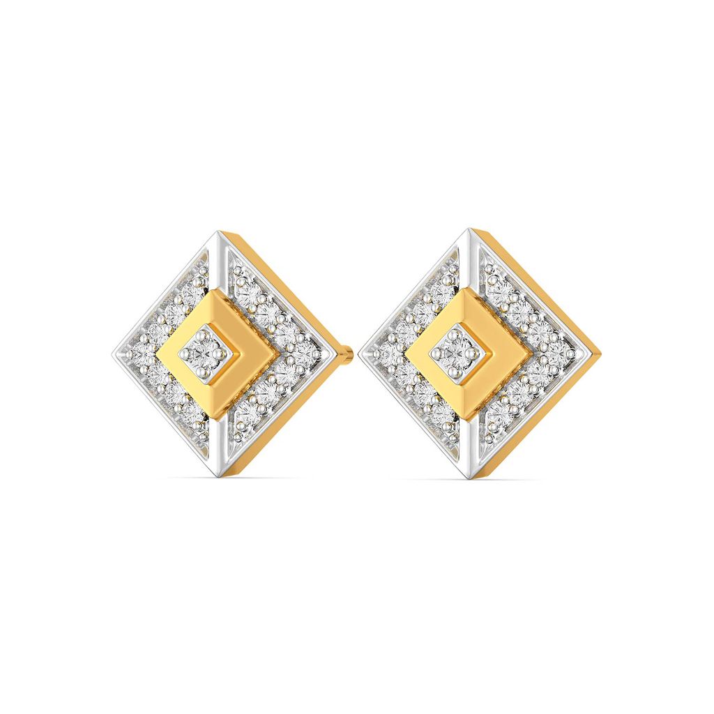 The Three Fold Diamond Earrings