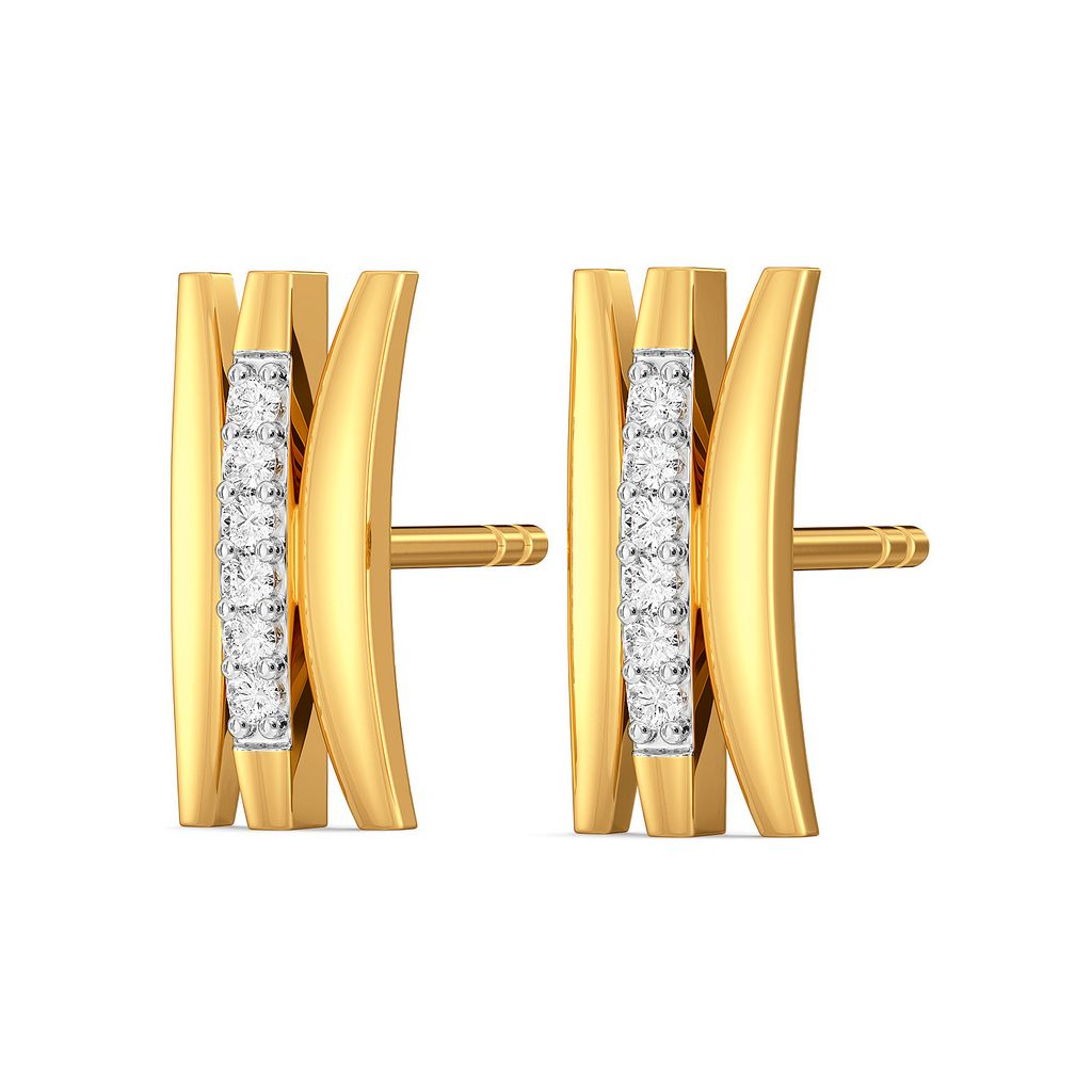 Curvy Crimps Diamond Earrings