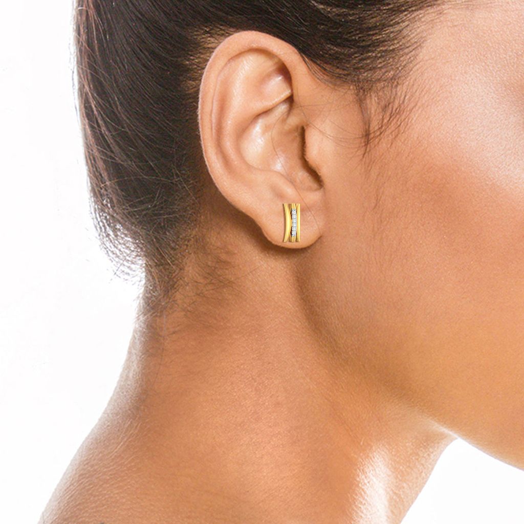 Curvy Crimps Diamond Earrings