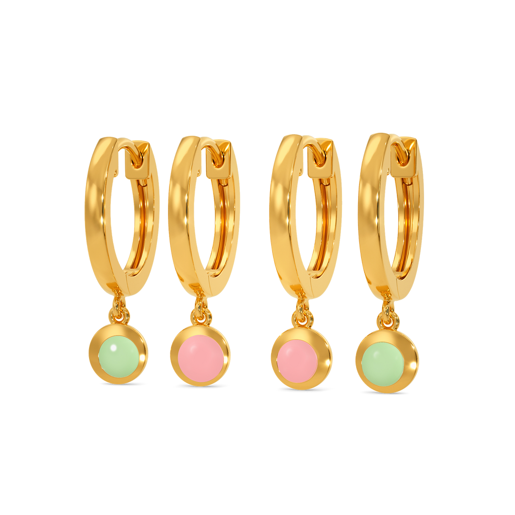 A Peek of Pastel Gold Earrings