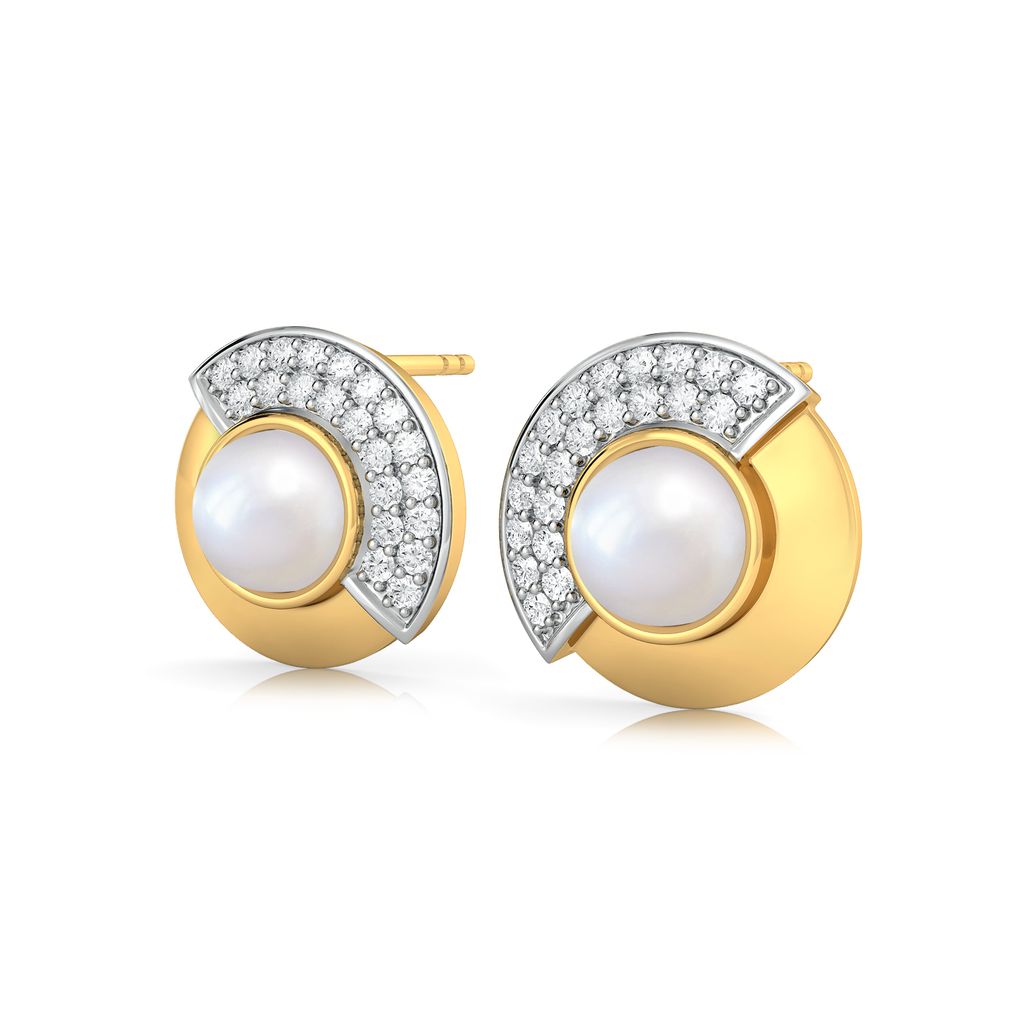 Pearl Twirl Diamond Earrings