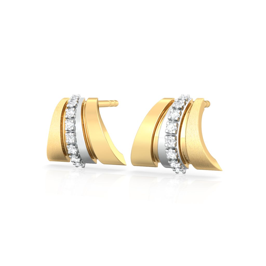 Pleat Play Diamond Earrings