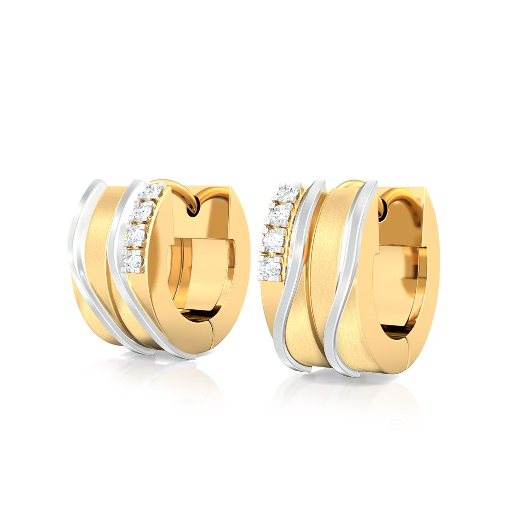 Crossed Tracks Diamond Earrings