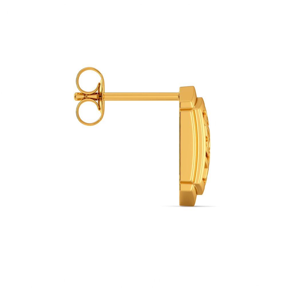 Winter Gingham Gold Earrings