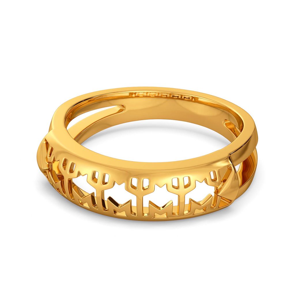Formal Tweed Gold Rings alternate view 3