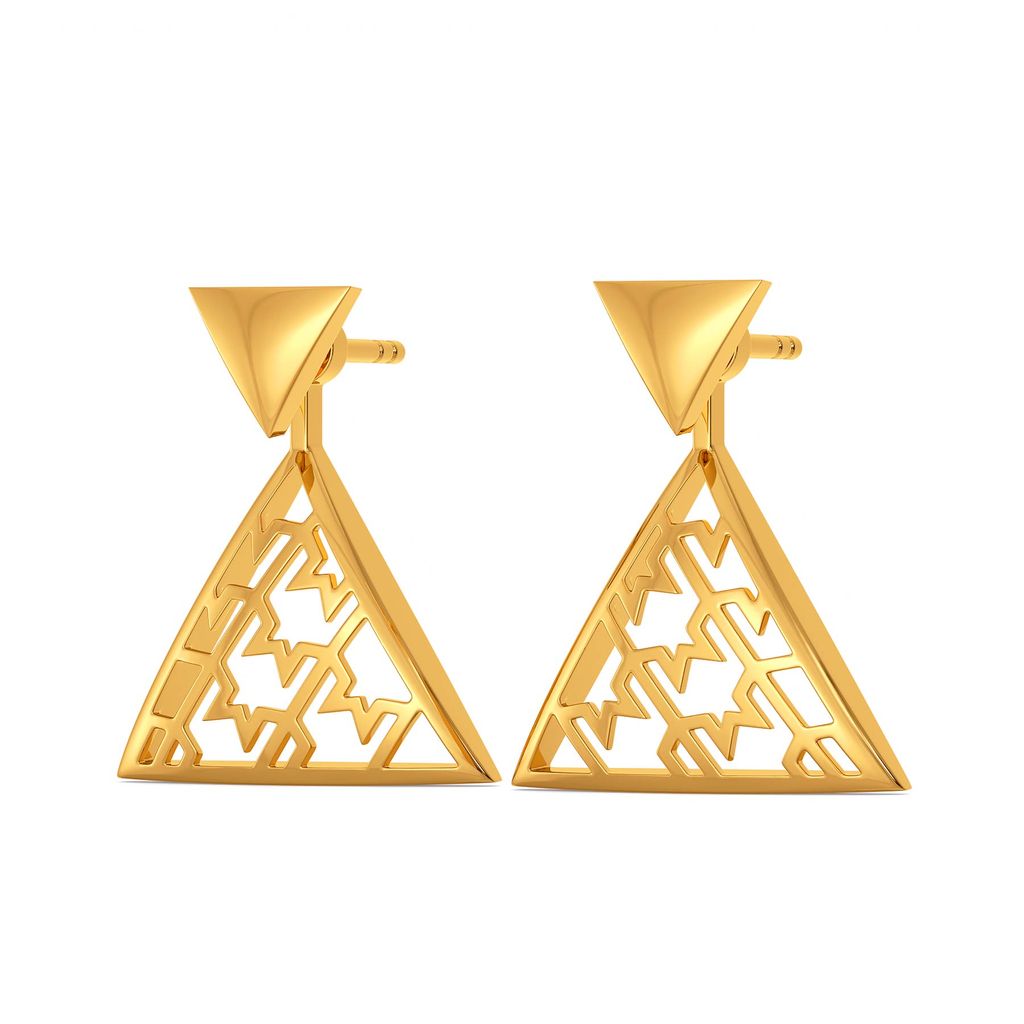 Formal Tweed Gold Earrings