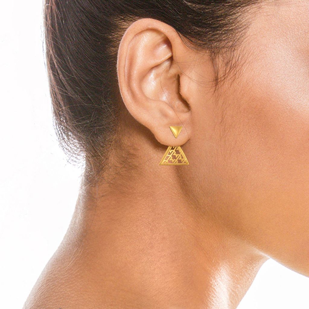 Formal Tweed Gold Earrings