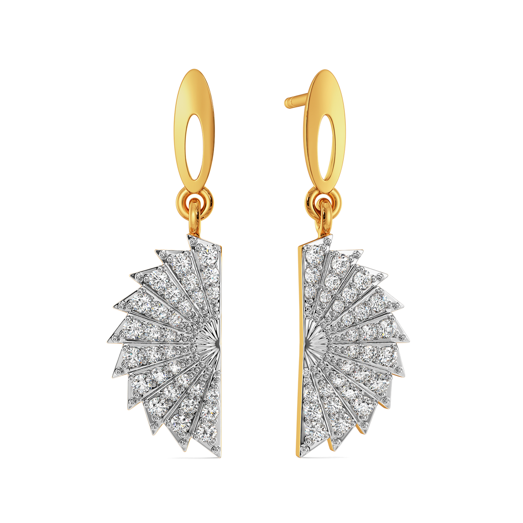 Pleated Glam Diamond Earrings