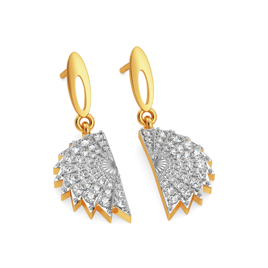Pleated Glam Diamond Earrings