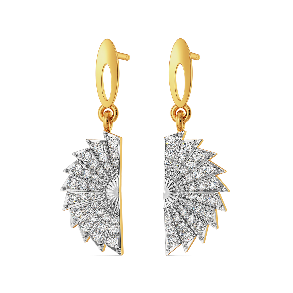 Pleated Glam Diamond Earrings