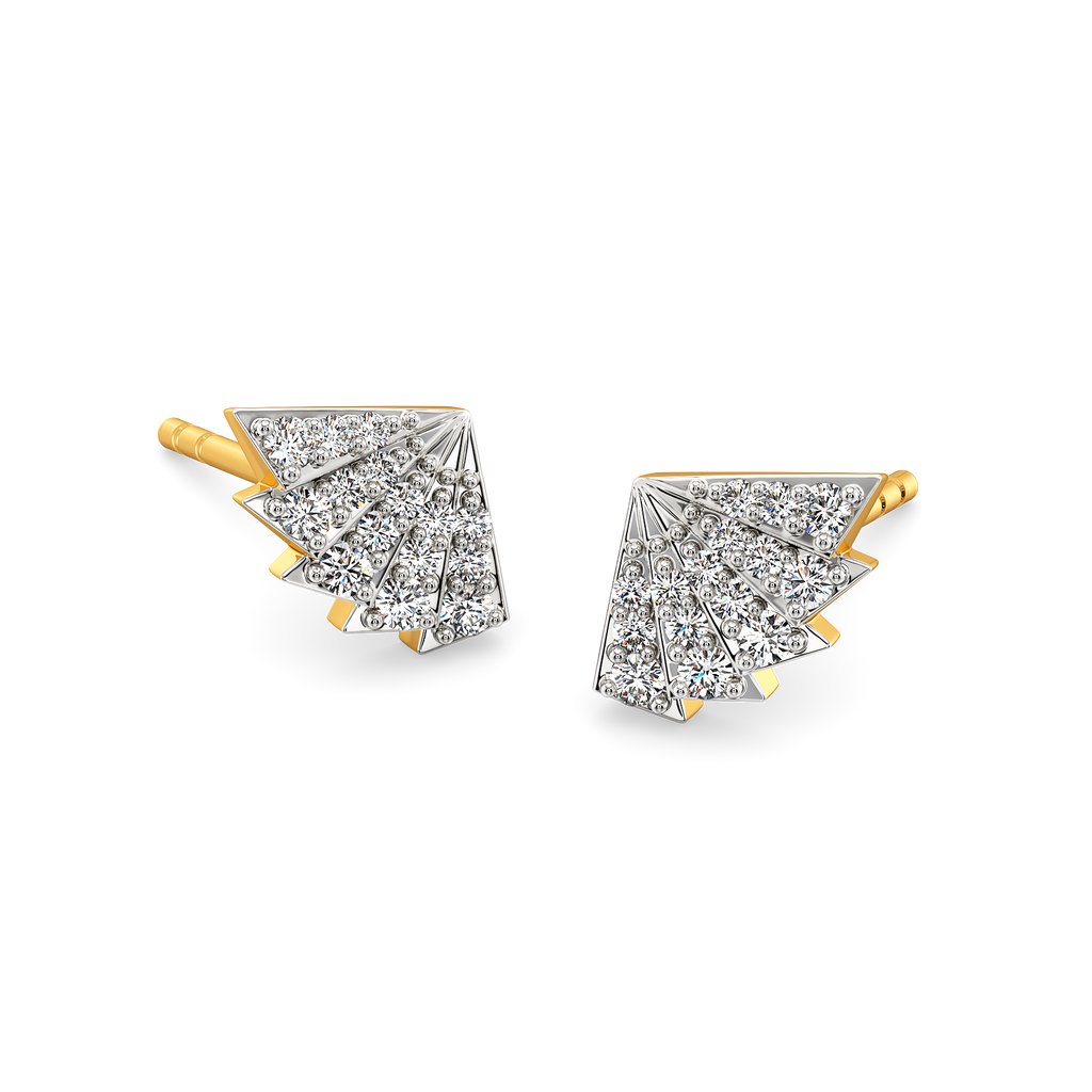 Pleated Glam Diamond Earrings