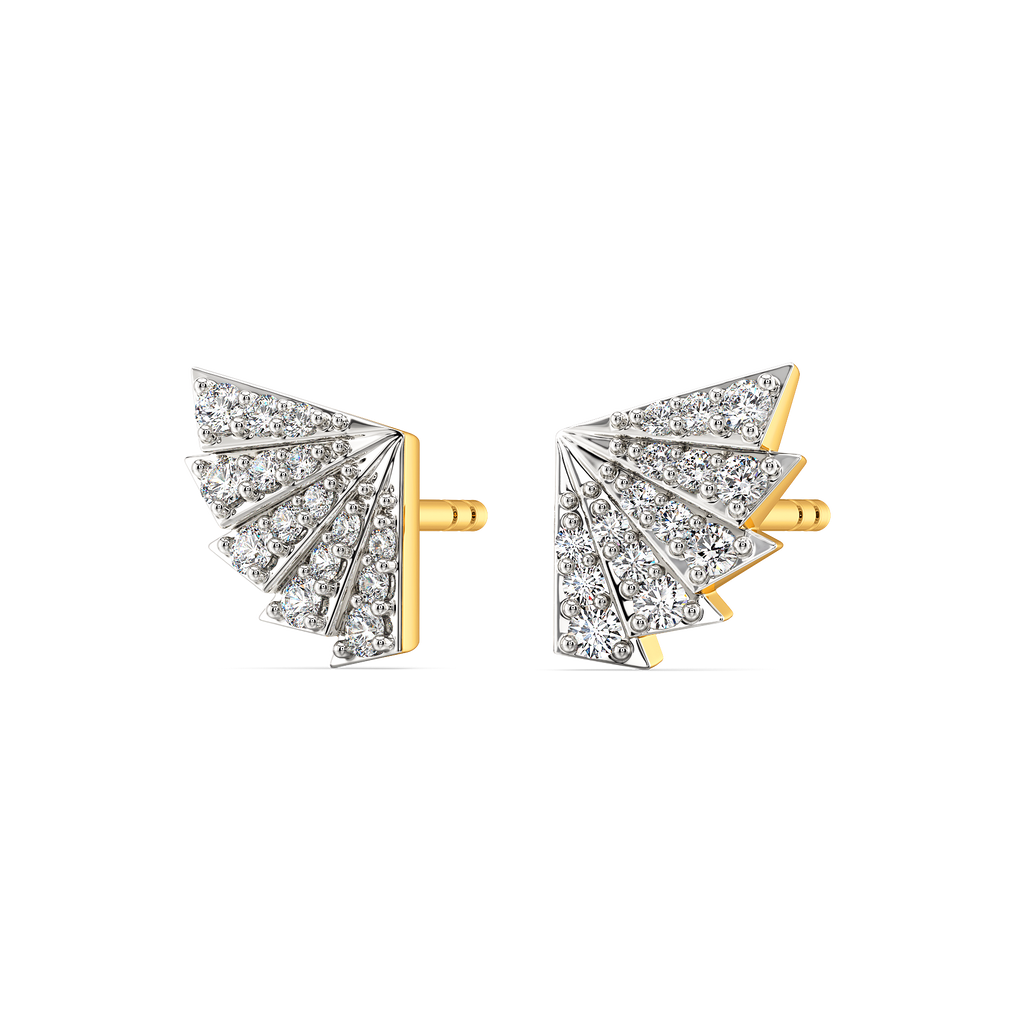 Pleated Glam Diamond Earrings