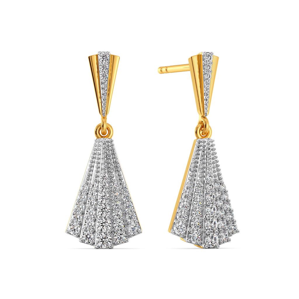 Sleek Pleats Diamond Earrings