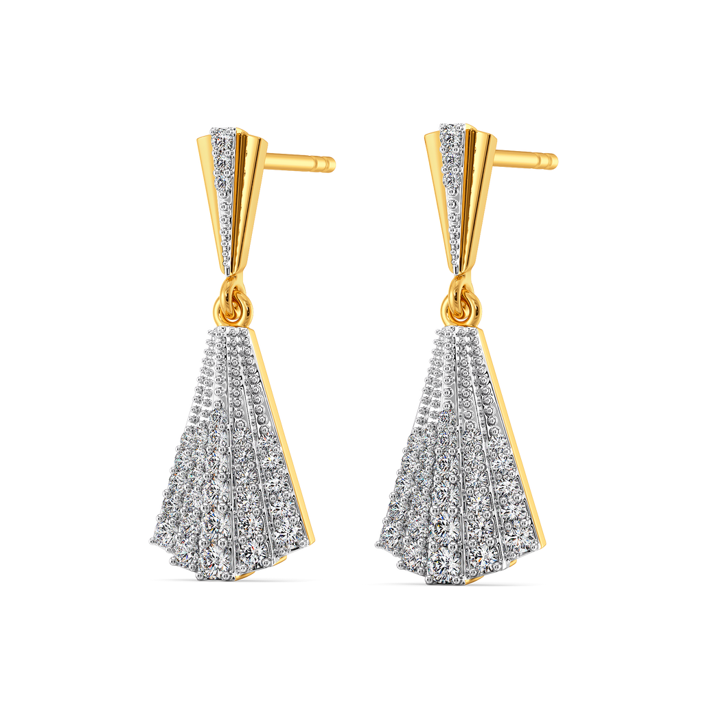 Sleek Pleats Diamond Earrings