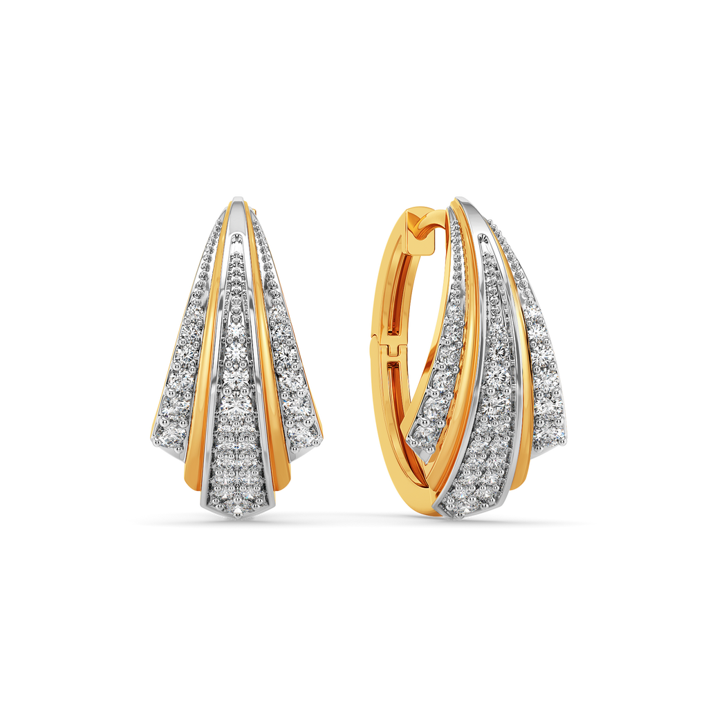 Sleek Pleats Diamond Earrings