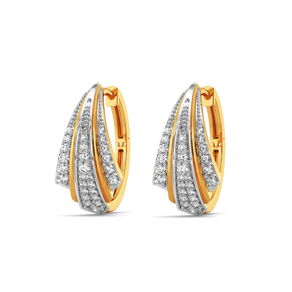 Sleek Pleats Diamond Earrings