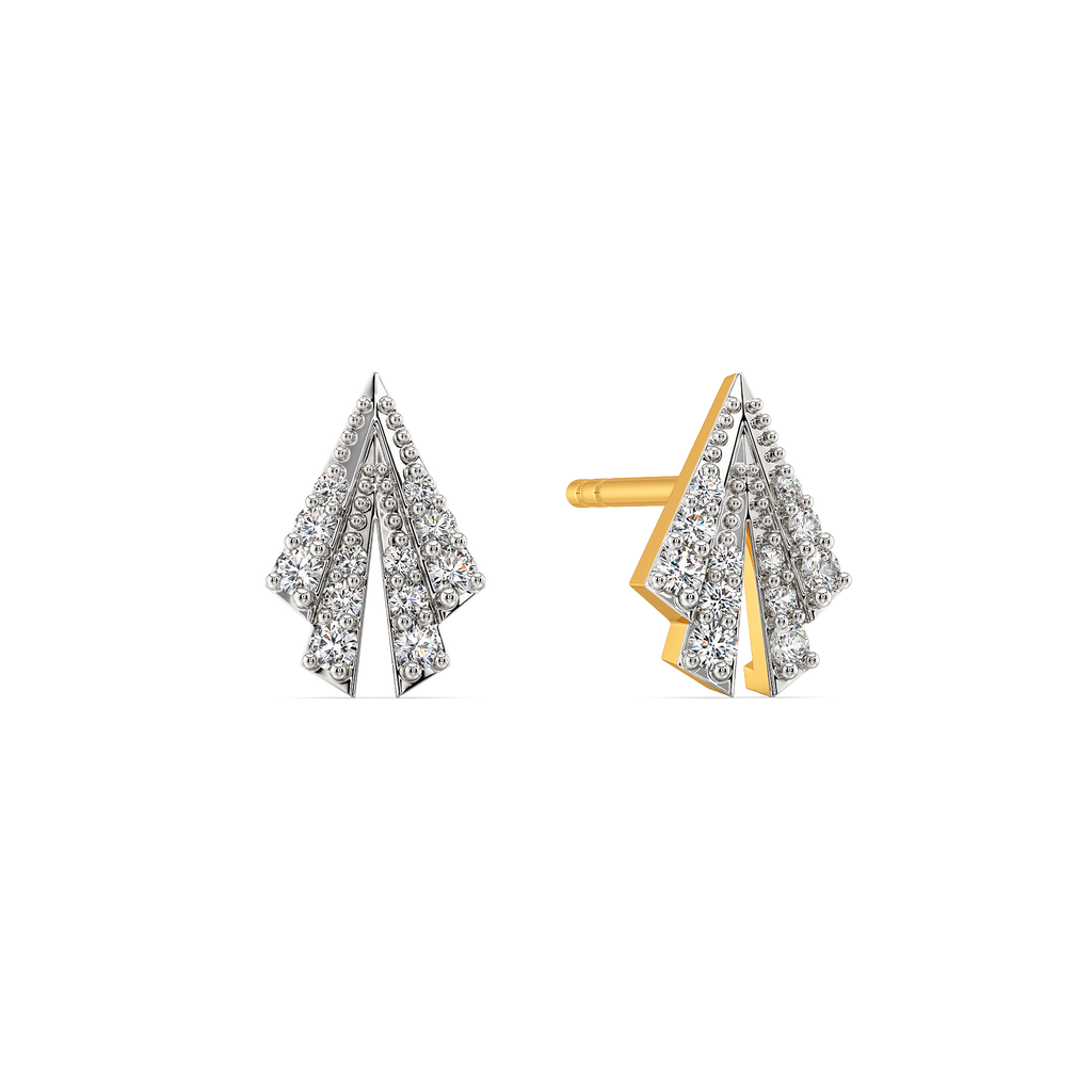 Sleek Pleats Diamond Earrings