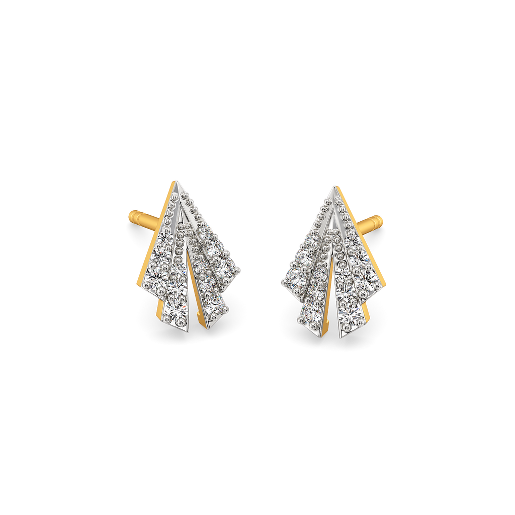 Sleek Pleats Diamond Earrings