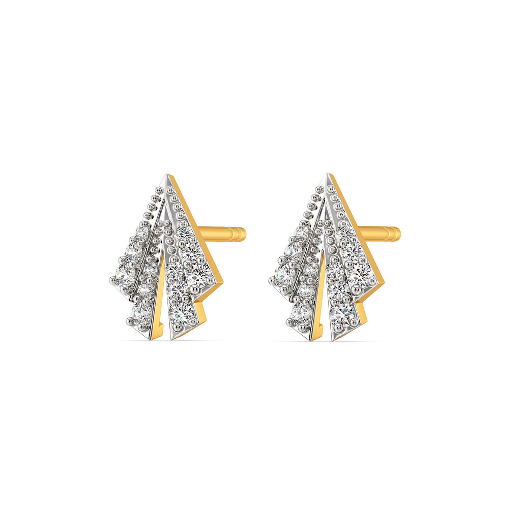 Sleek Pleats Diamond Earrings